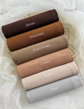 Mehar Moja Women's Premium Chiffon Shawl Pack Of 6| Lightweight, Soft & Flowing Hijab Scarf for Everyday and Occasion Wear