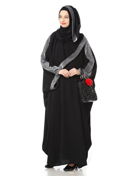 Women's Designed elegant Look SHEHARBANO feel good abaya BLACK