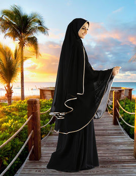 Modest Women's Stylish  Ghoharnaz Two Layer Khimar