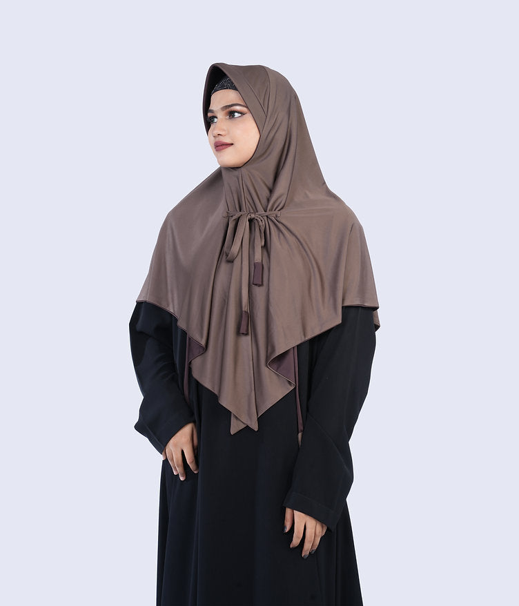Mehar Zartasha Hijab – Elegant and Modest Two-Layered Draped Hijab