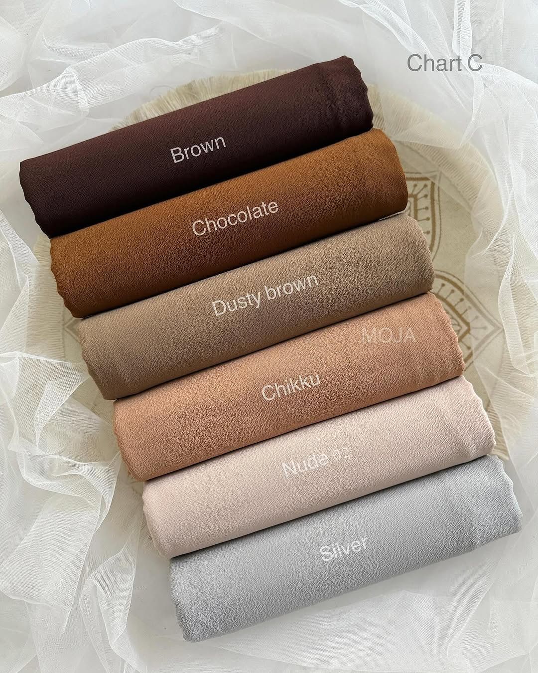 Mehar Moja Women's Premium Chiffon Shawl Pack Of 6| Lightweight, Soft & Flowing Hijab Scarf for Everyday and Occasion Wear