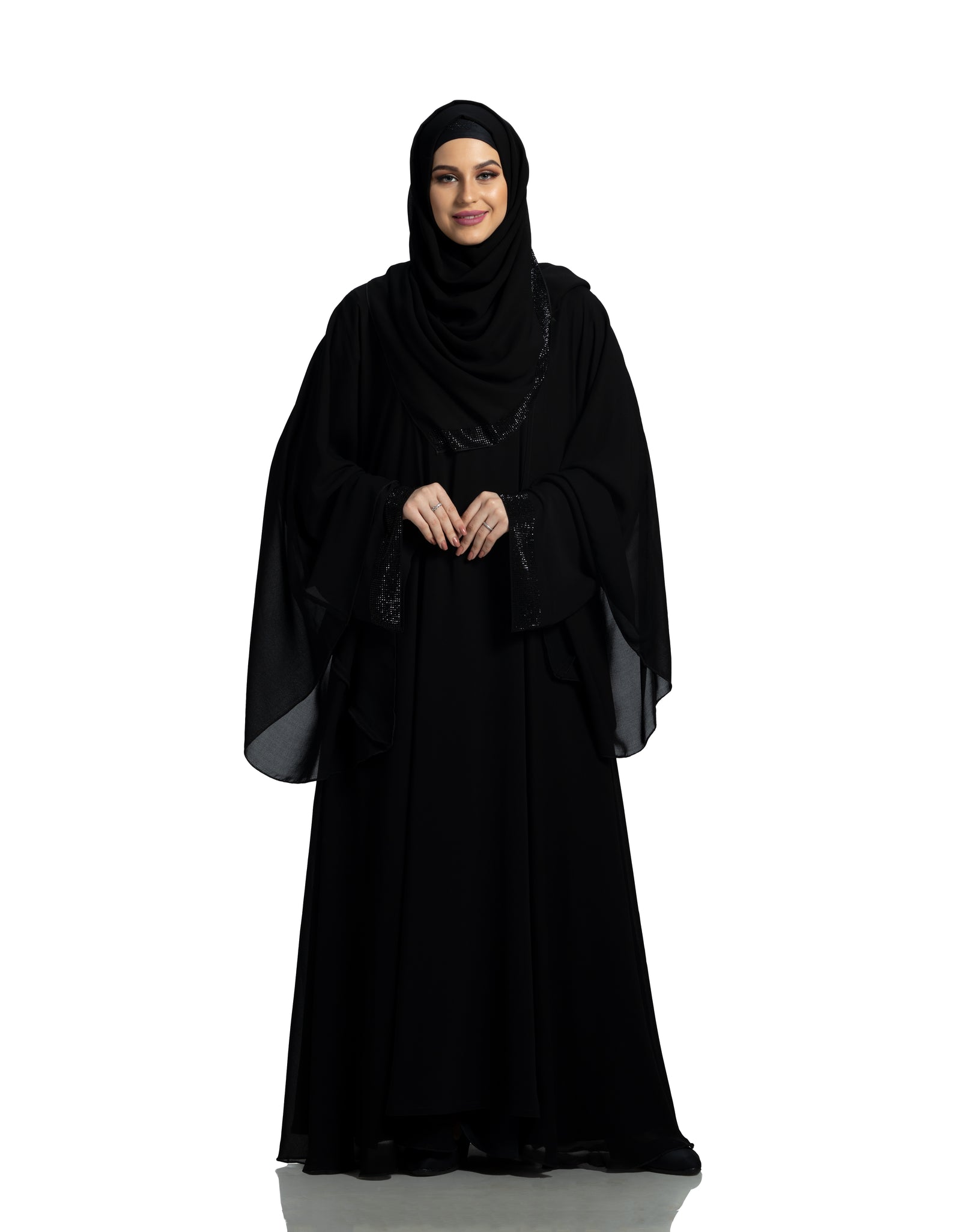 Modest Mehar  Double  Layer Party Ware Rozana abaya