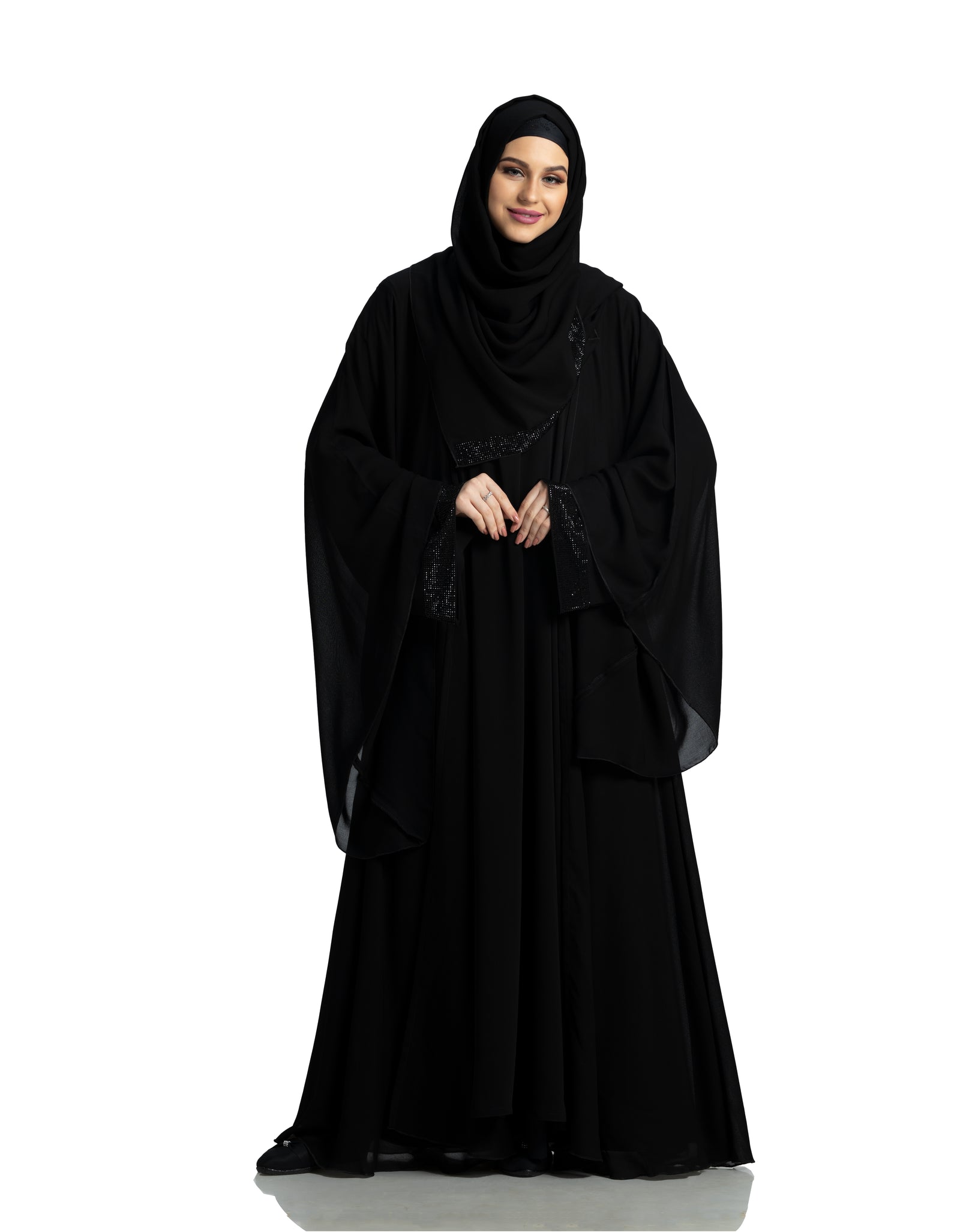 Modest Mehar  Double  Layer Party Ware Rozana abaya