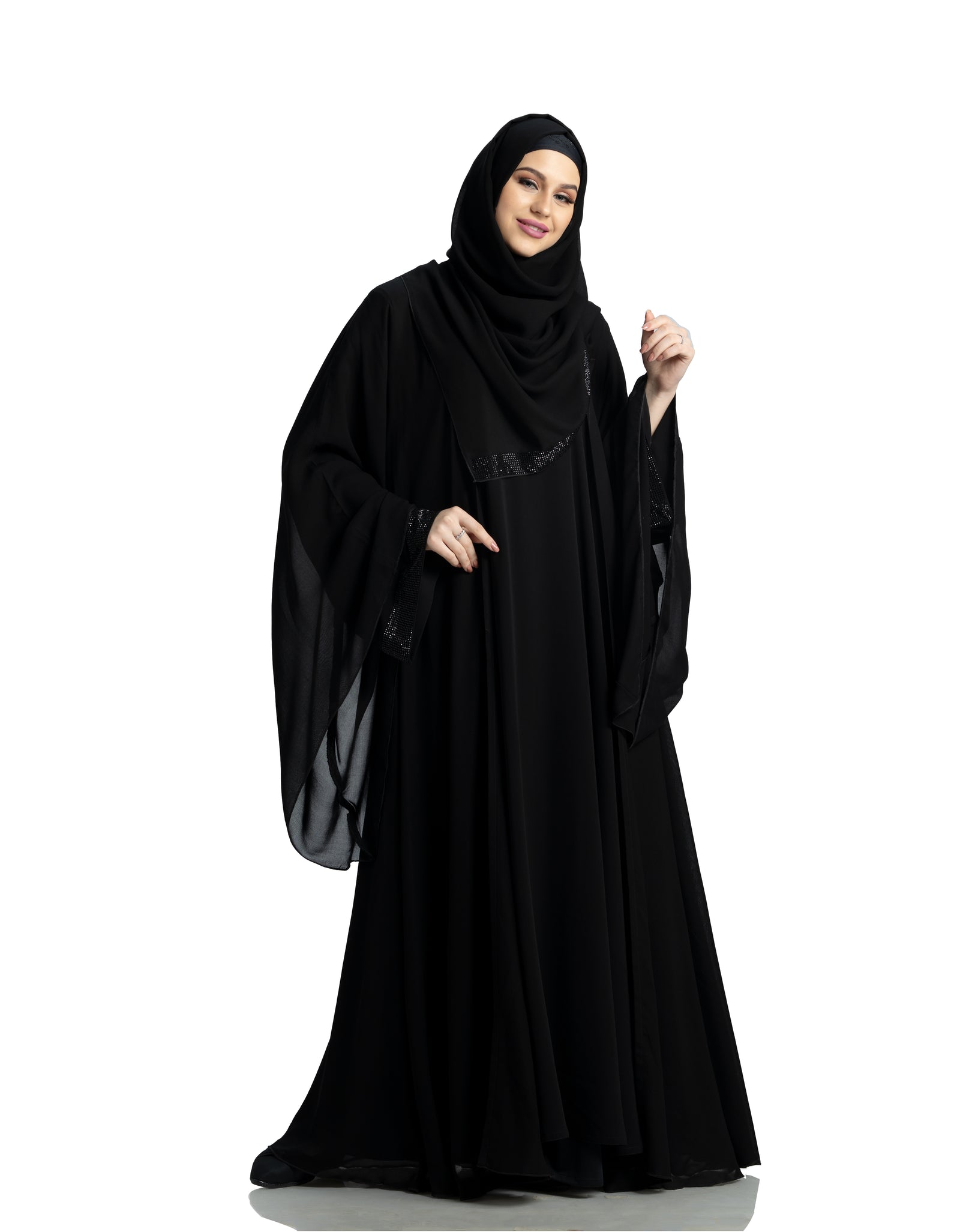 Modest Mehar  Double  Layer Party Ware Rozana abaya