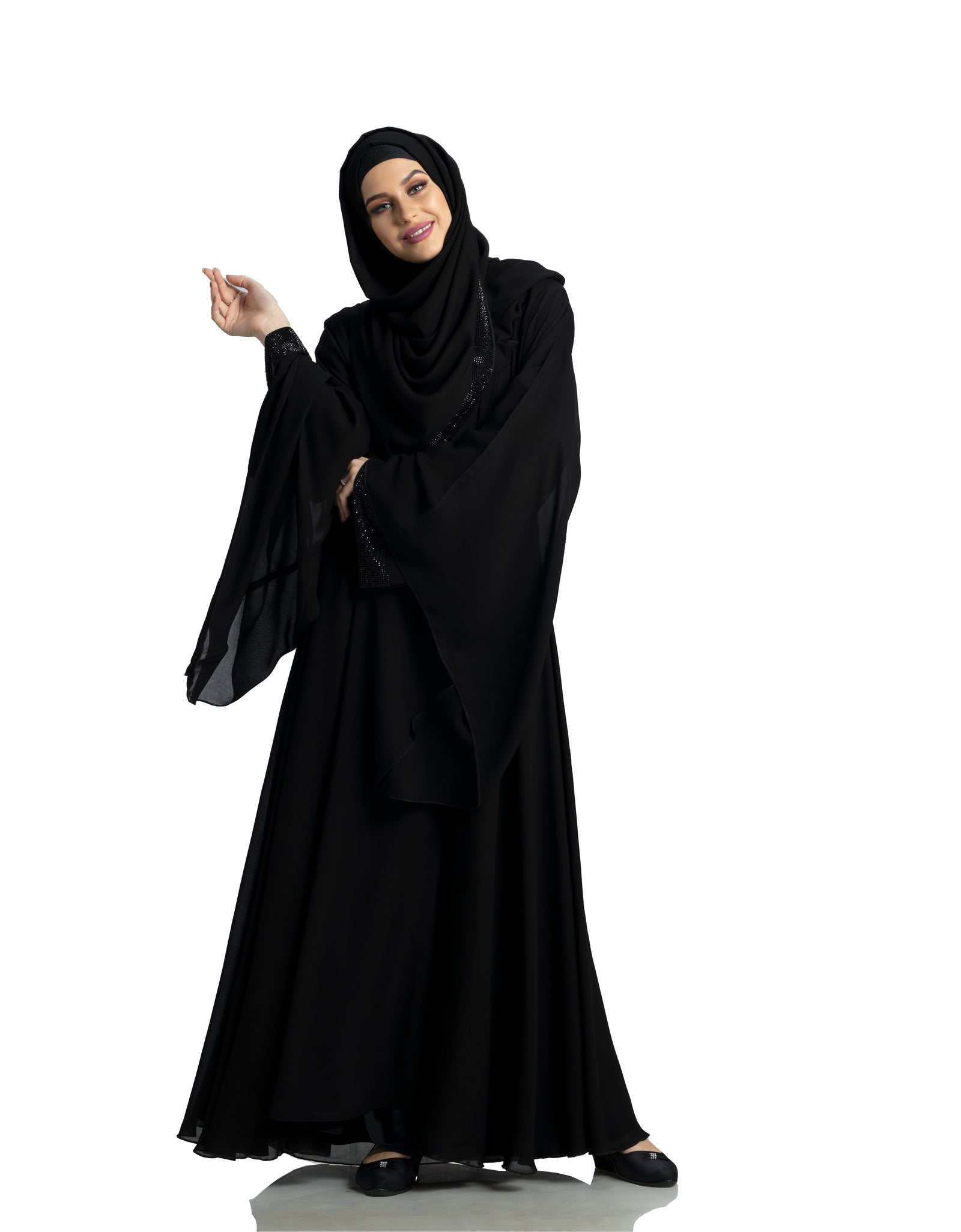 Modest Mehar  Double  Layer Party Ware Rozana abaya