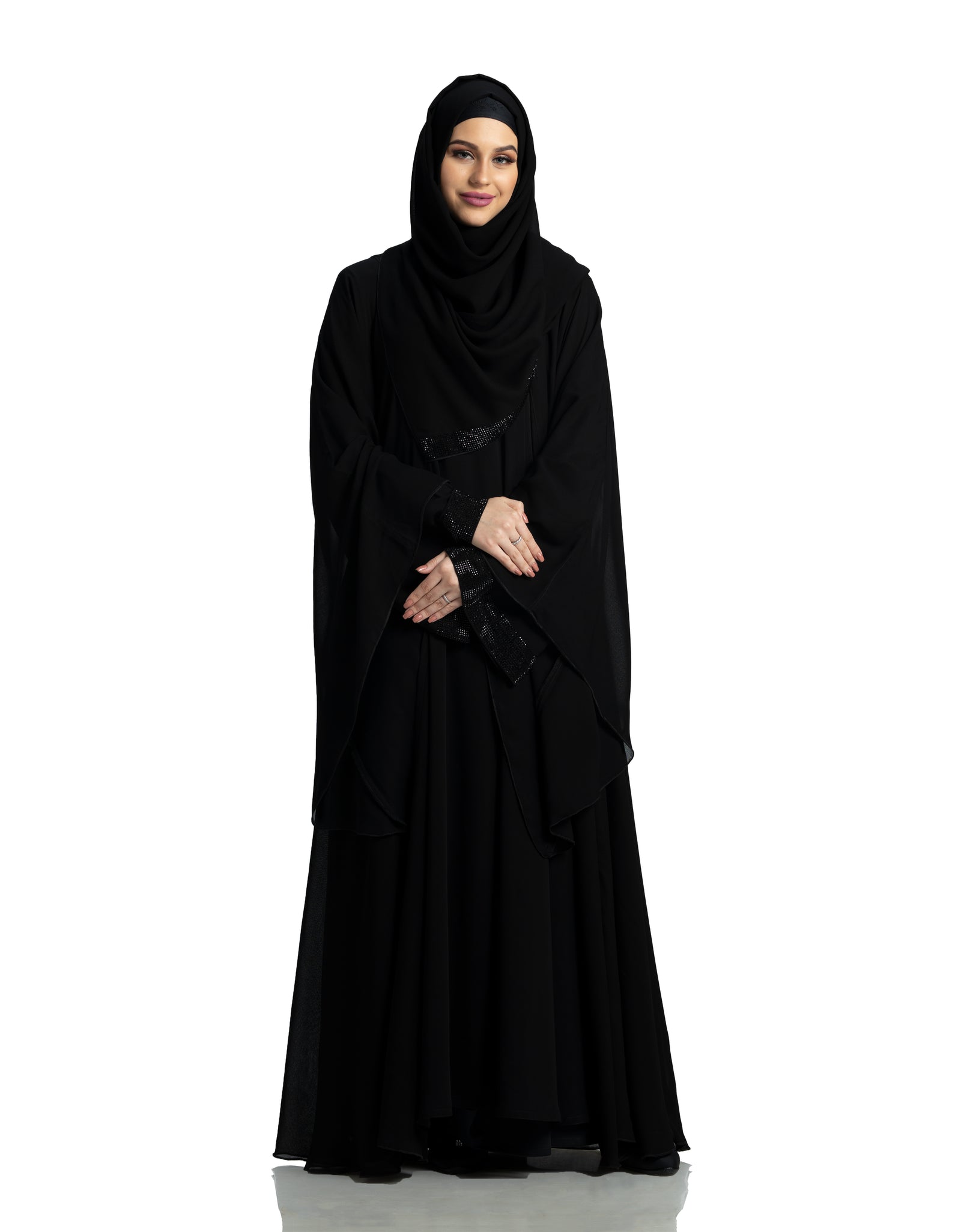 Modest Mehar  Double  Layer Party Ware Rozana abaya