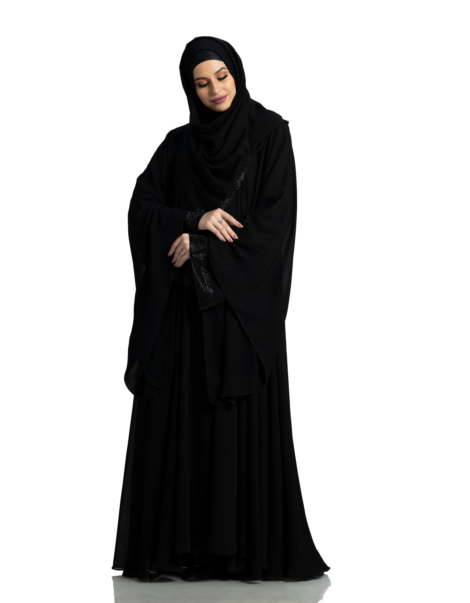 Modest Mehar  Double  Layer Party Ware Rozana abaya