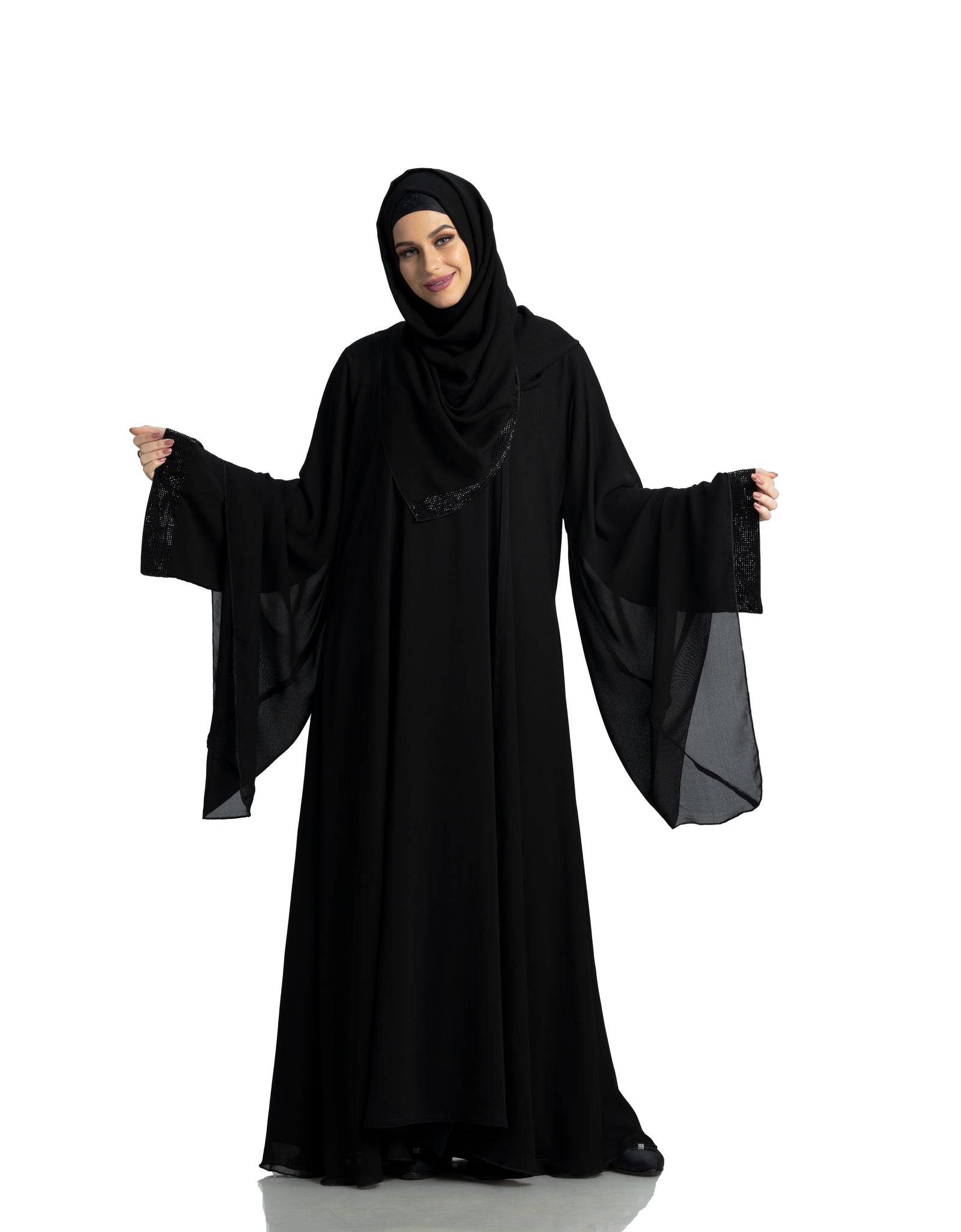 Modest Mehar  Double  Layer Party Ware Rozana abaya
