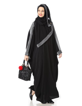 Women's Designed elegant Look SHEHARBANO feel good abaya BLACK