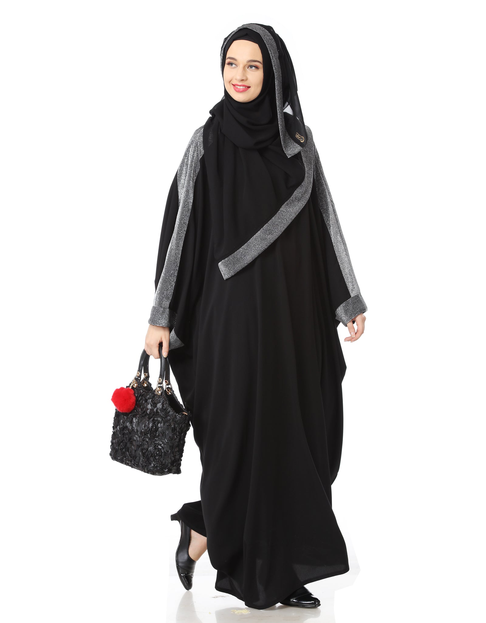 Women's Designed elegant Look SHEHARBANO feel good abaya BLACK