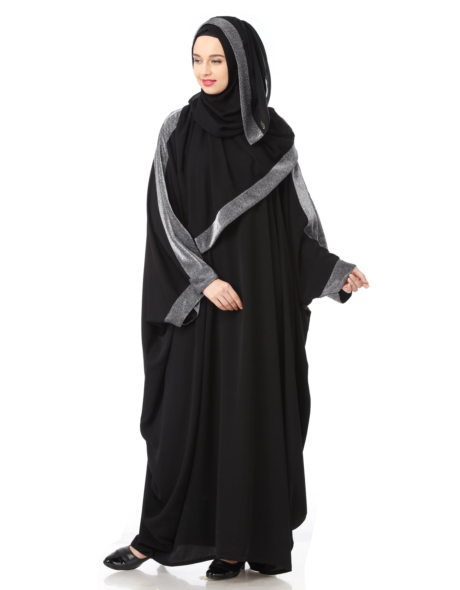 Women's Designed elegant Look SHEHARBANO feel good abaya BLACK